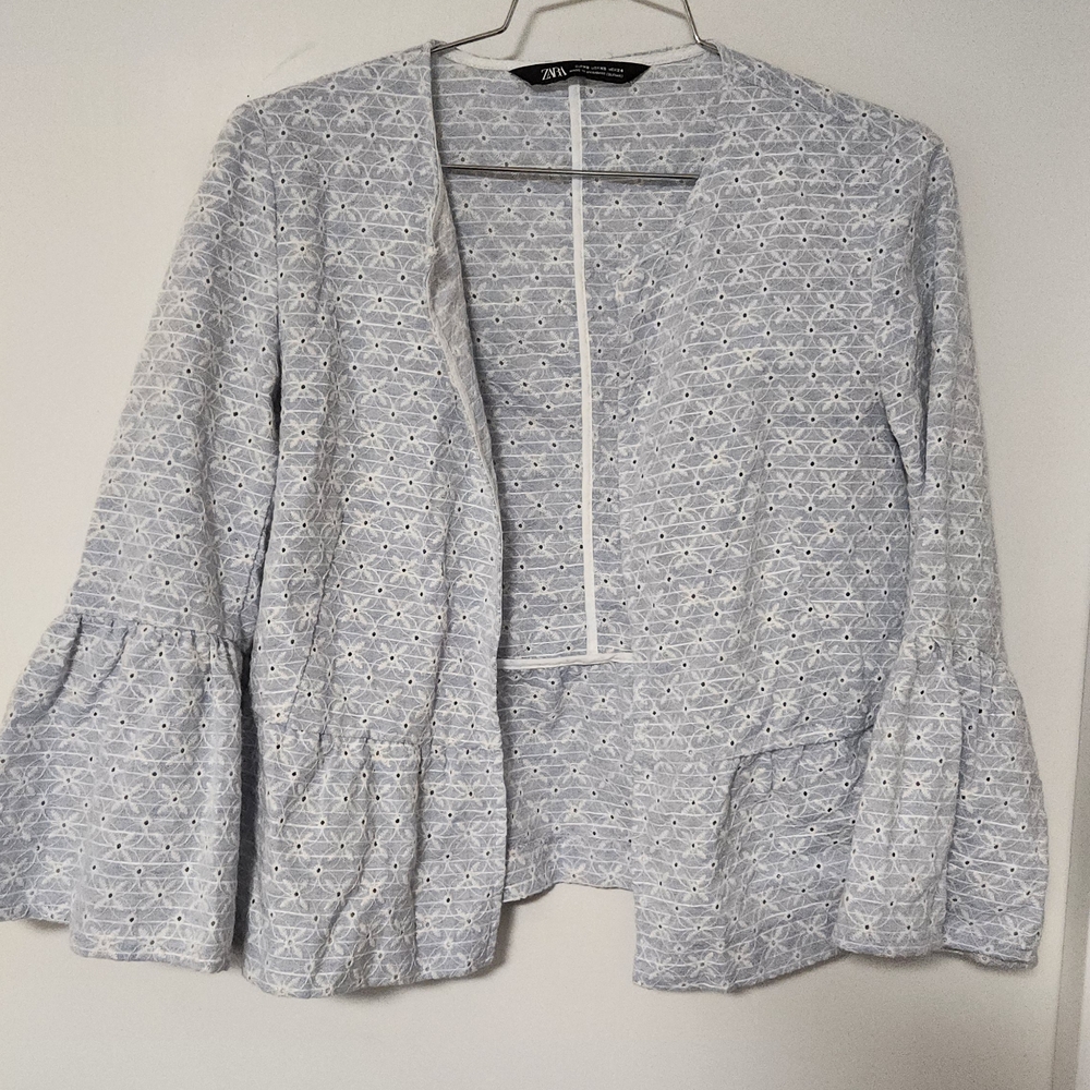 Zara Light Blue Floral Patterned Top